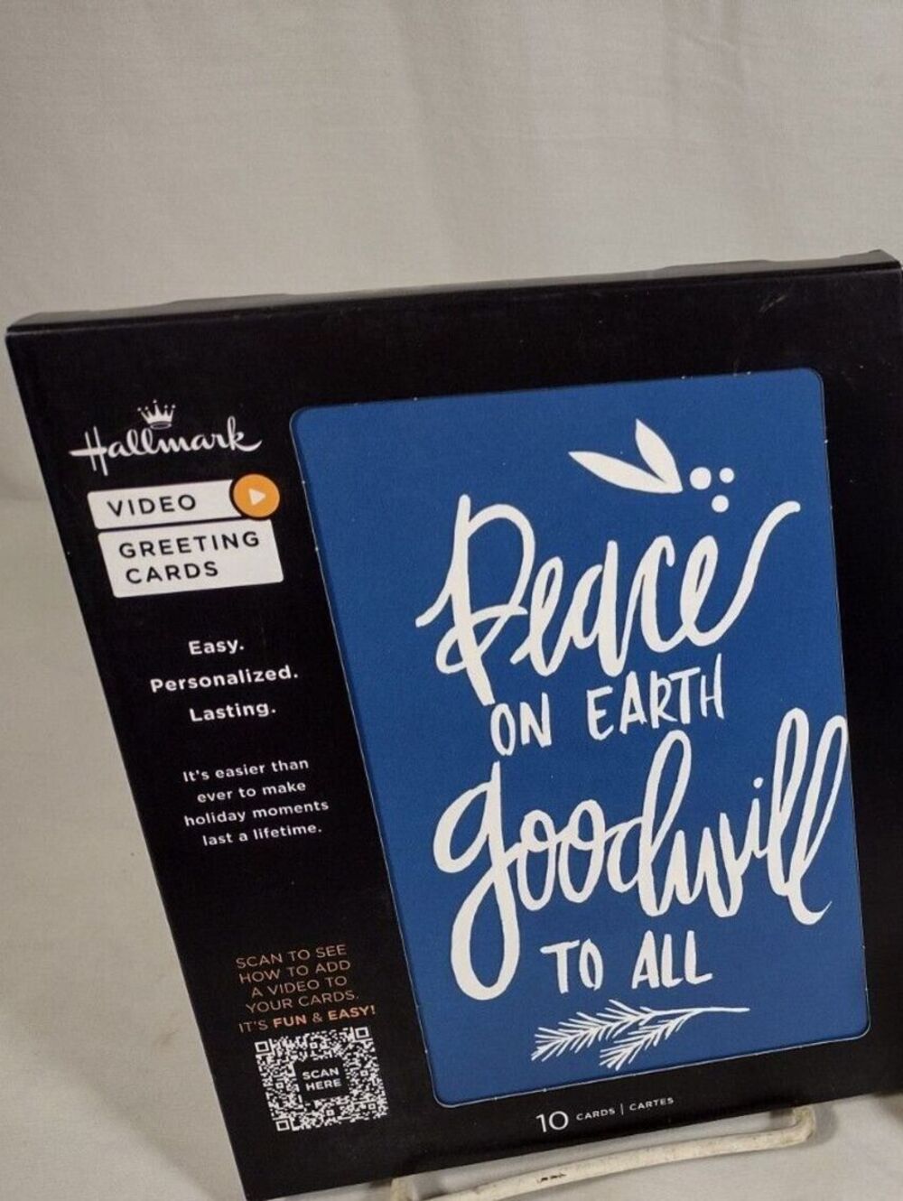 BRAND NEW Christmas Cards  1 Box/10Cards Hallmark Peace On Earth-Video Greetings